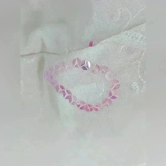 Y2K Women's Size Medium Soulmates Made In The USA white Sequin Halter Top - Picture 7 of 11